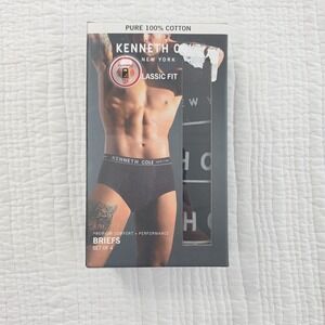 Kenneth Cole 4 Pack Briefs Men's X-Large NIB Black 100% Cotton Tag Free Soft NEW